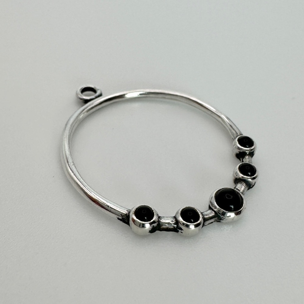 Pandora Compose Single Onyx Drop Dangle 290625o 9… - image 6